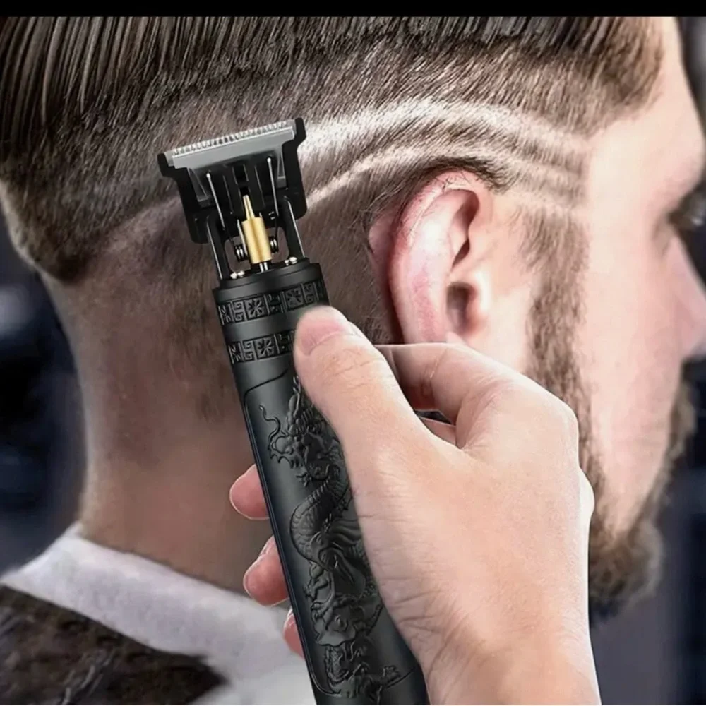 Dragon Hair Clippers Professional USB Rechargeable Black Gold